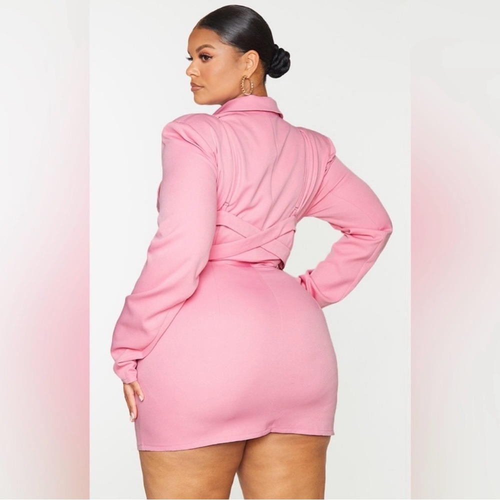 PrettyLittleThing Pink Wrap Mini Dress